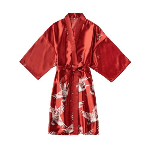 Kimono peignoir rouge
