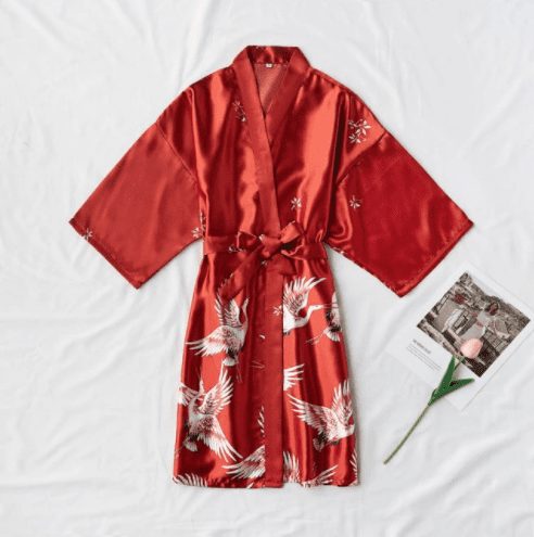 Kimono peignoir rouge