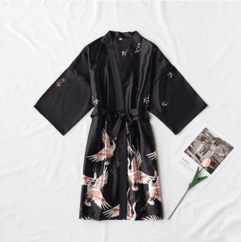 Kimono peignoir noir