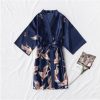 Kimono peignoir bleu