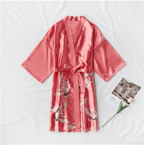 Kimono peignoir rose