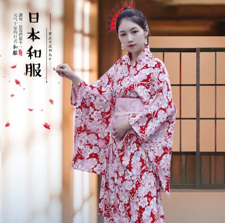 Kimono japonais rose pour femme