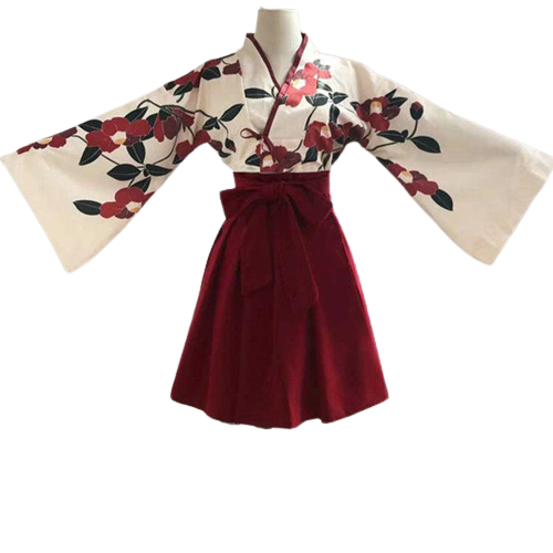 Kimono sakura japonais rouge