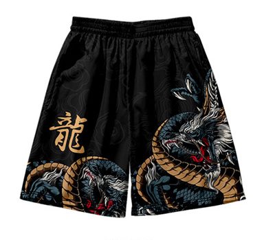 Short noir dragon japonais