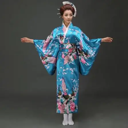 Japanese traditional light blue Kimono - Streetwear Japanese