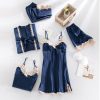 Pyjama japonais bleu marine foncé en plusieurs pièces